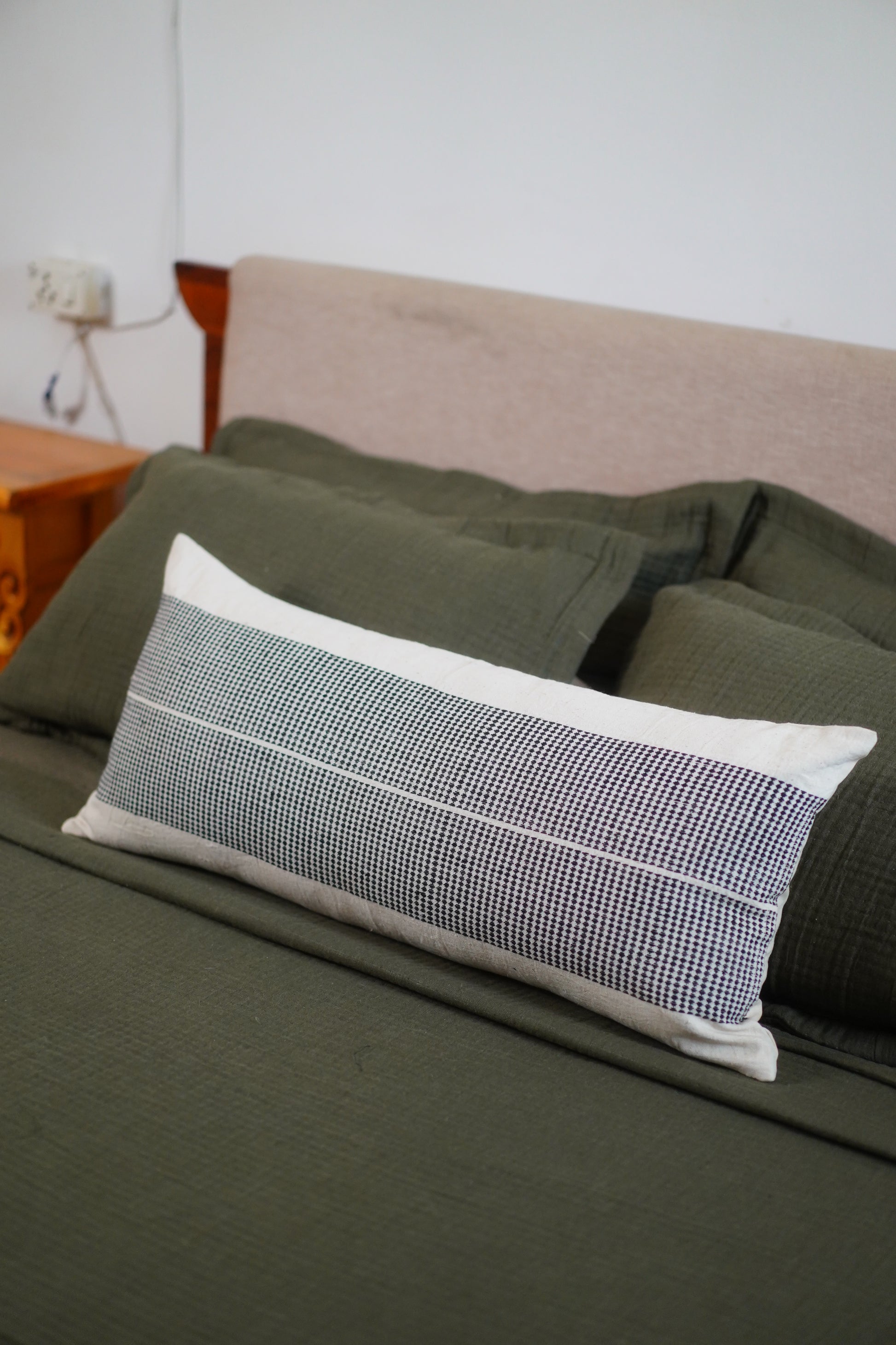 VARSHA HANDWOVEN LUMBAR - MONOCHROME