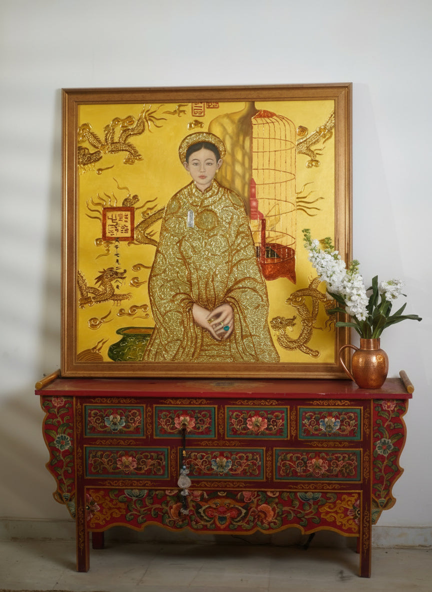 PEMA HANDMADE CONSOLE TABLE - RED