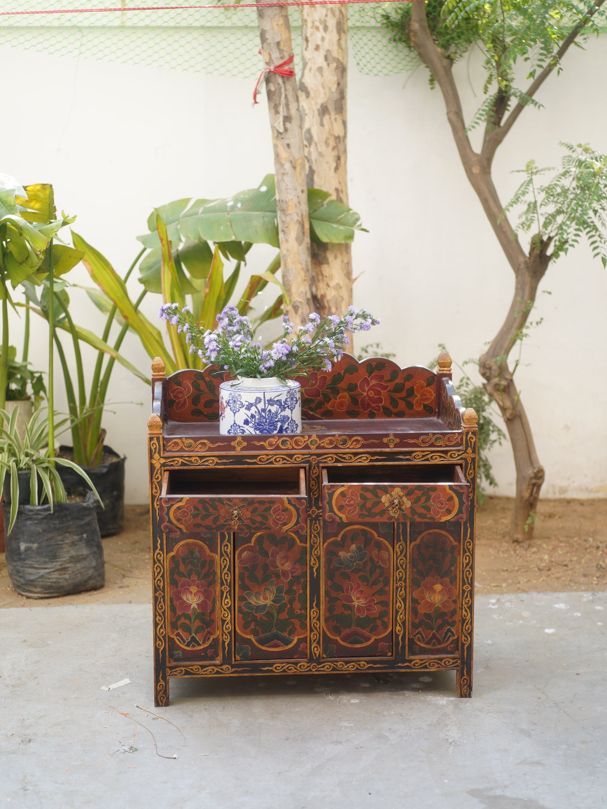 KYARI HANDPAINTED CABINET - MULTI-COLORED