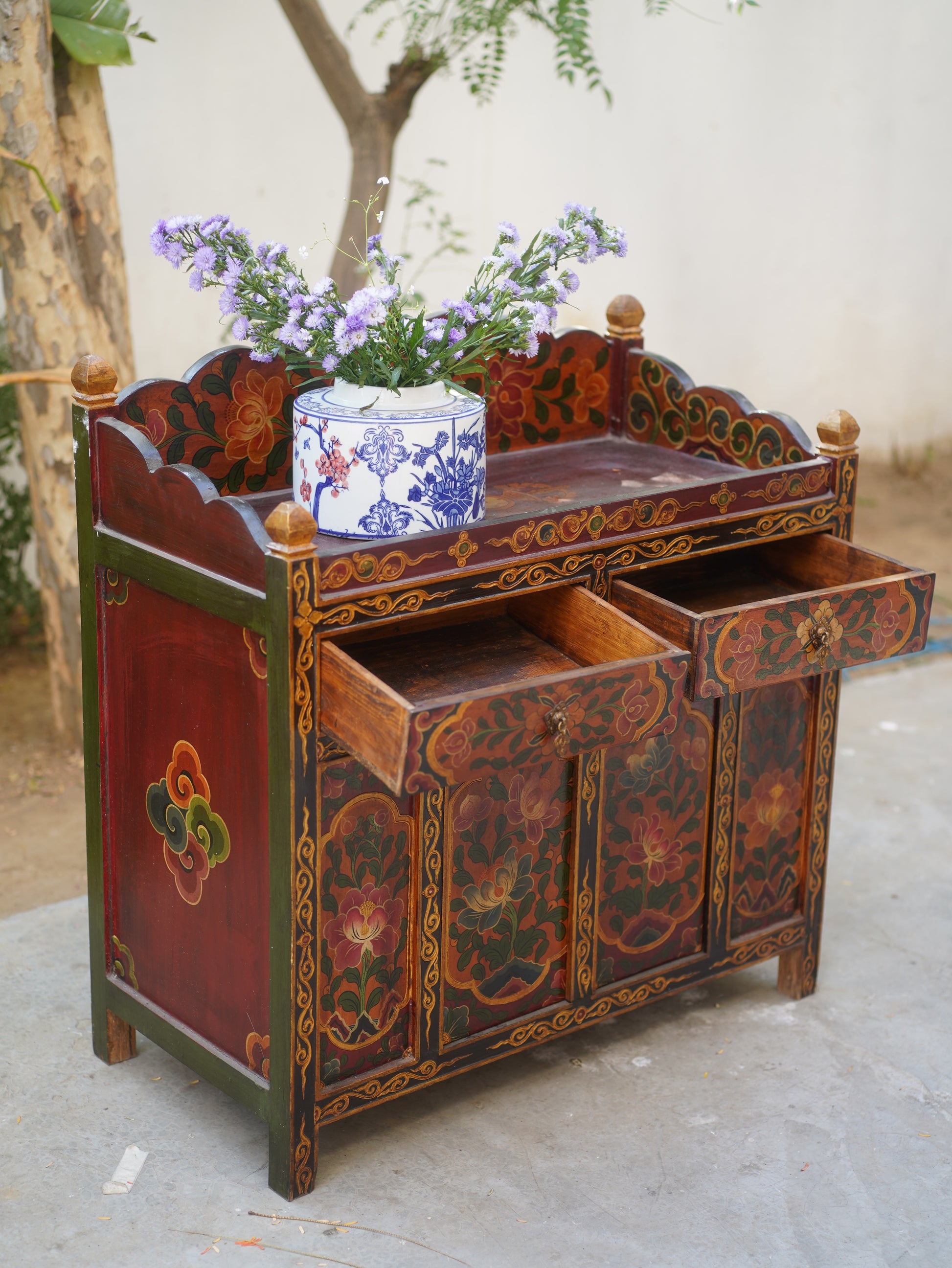 KYARI HANDPAINTED CABINET - MULTI-COLORED