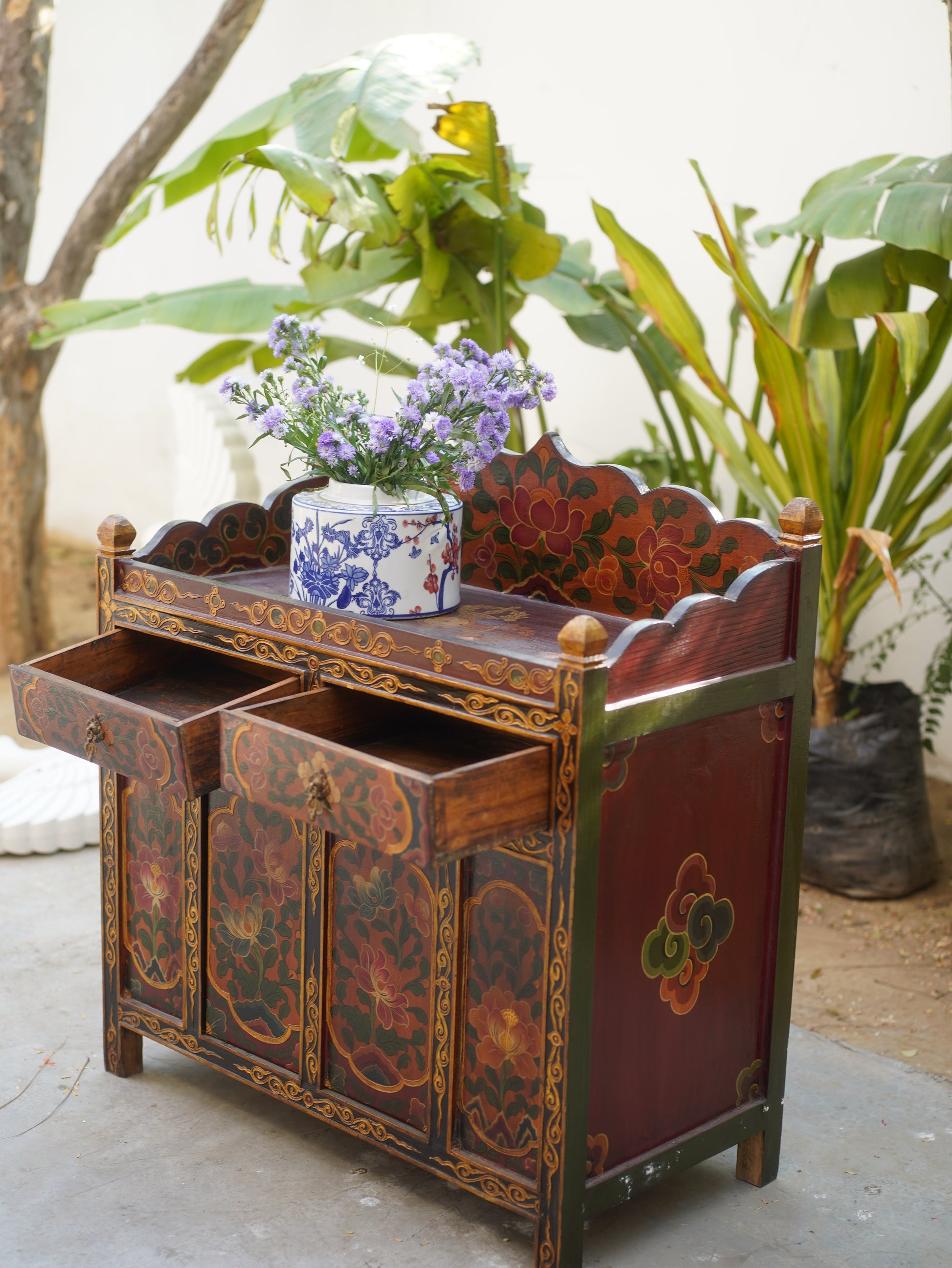 KYARI HANDPAINTED CABINET - MULTI-COLORED