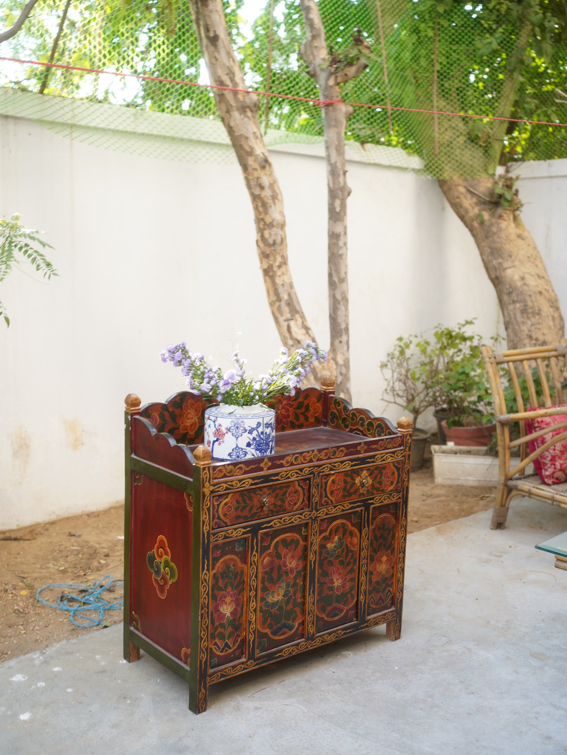 KYARI HANDPAINTED CABINET - MULTI-COLORED