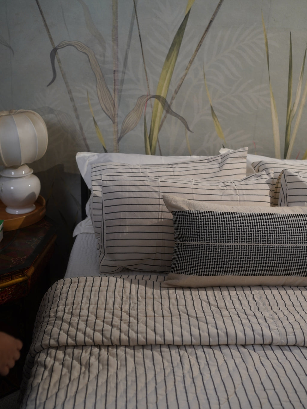 VARSHA HANDWOVEN LUMBAR - MONOCHROME