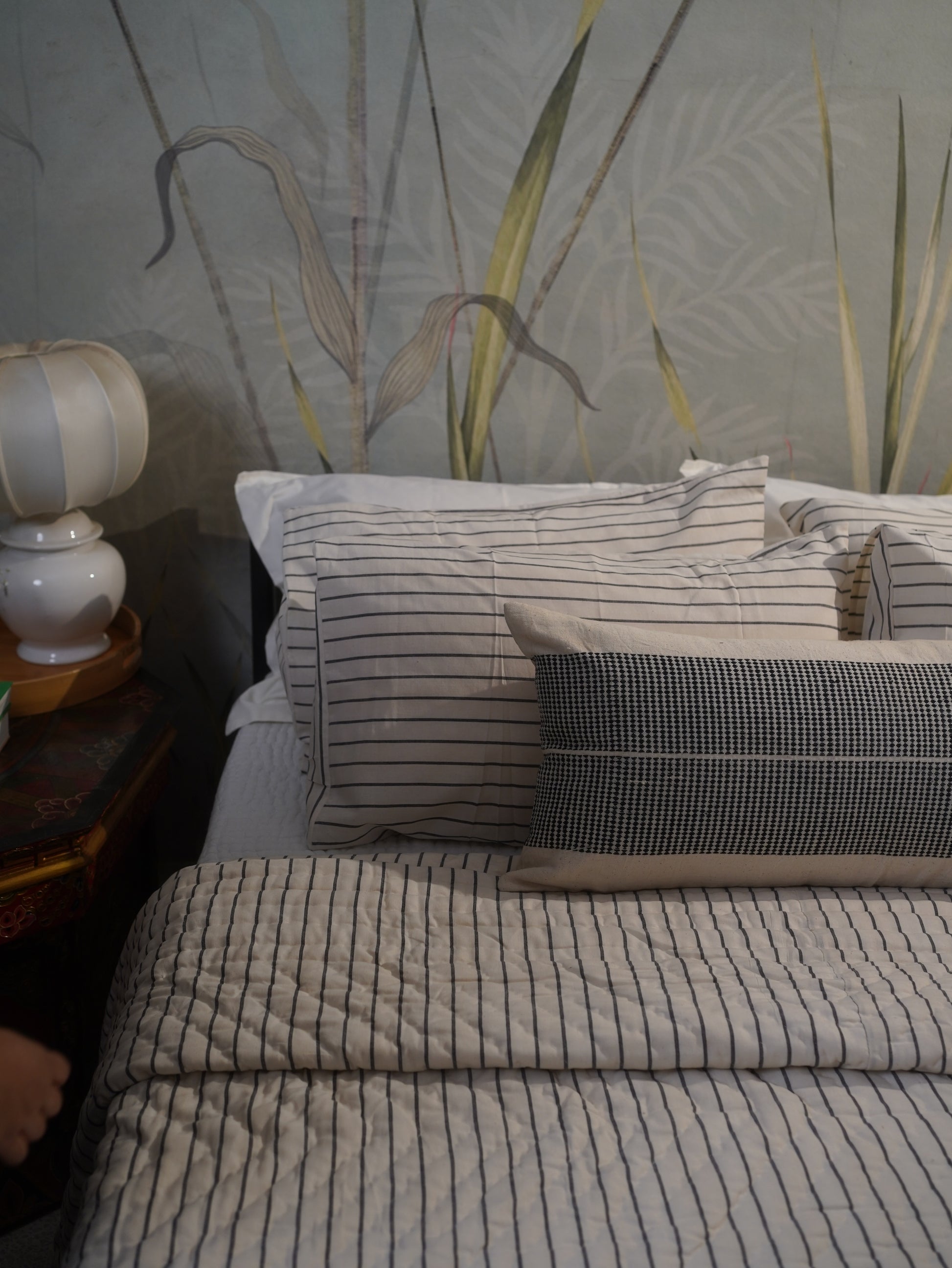 VARSHA HANDWOVEN LUMBAR - MONOCHROME
