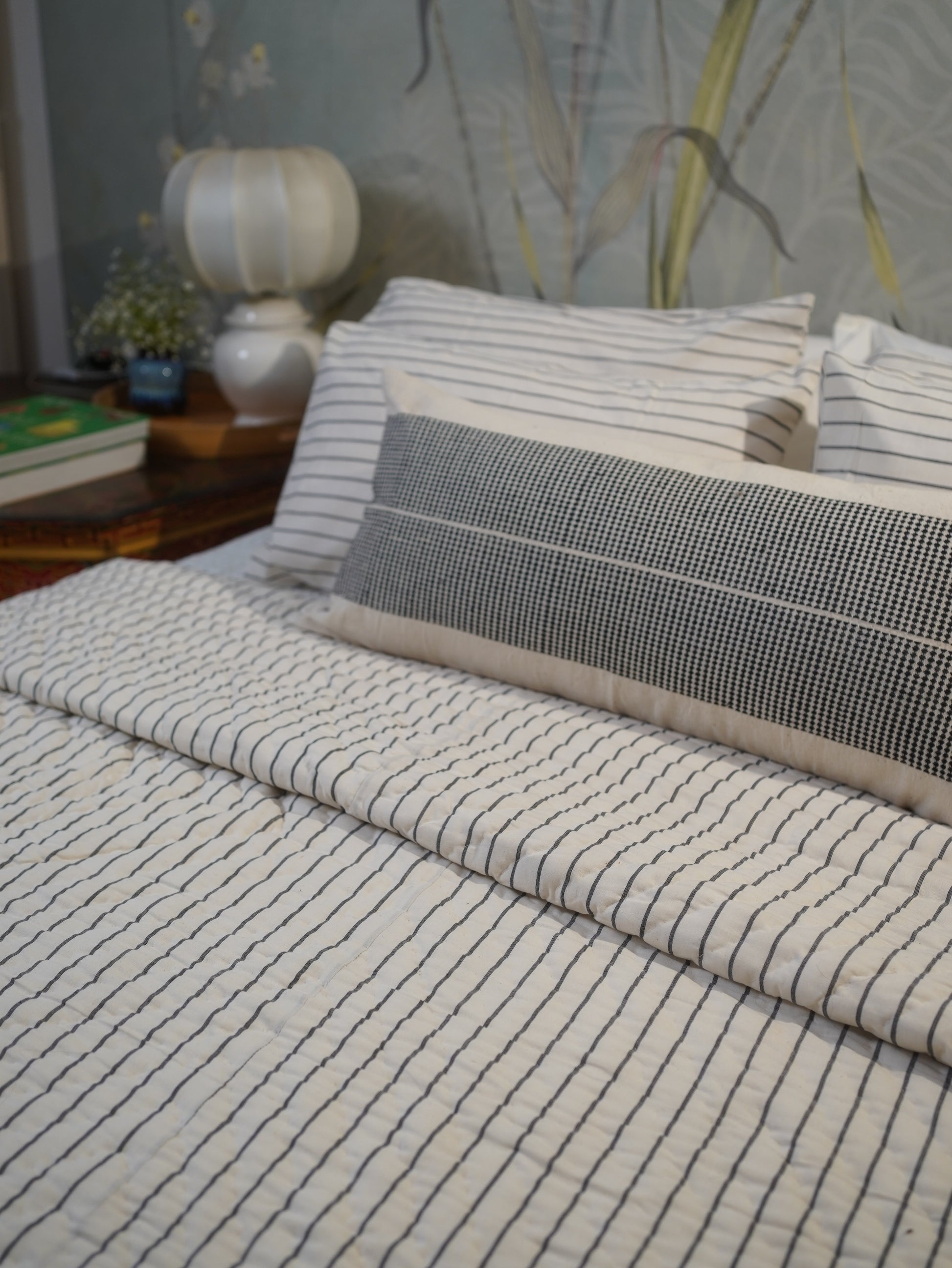 VARSHA HANDWOVEN LUMBAR - MONOCHROME