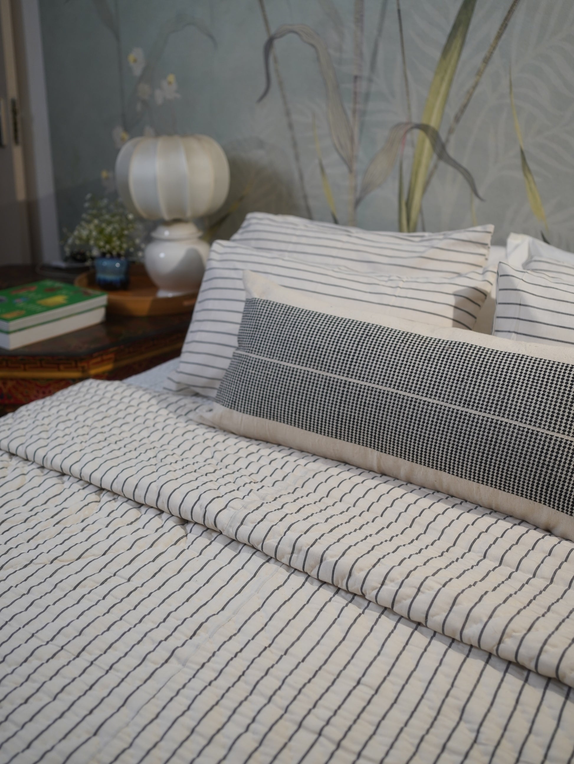VARSHA HANDWOVEN LUMBAR - MONOCHROME