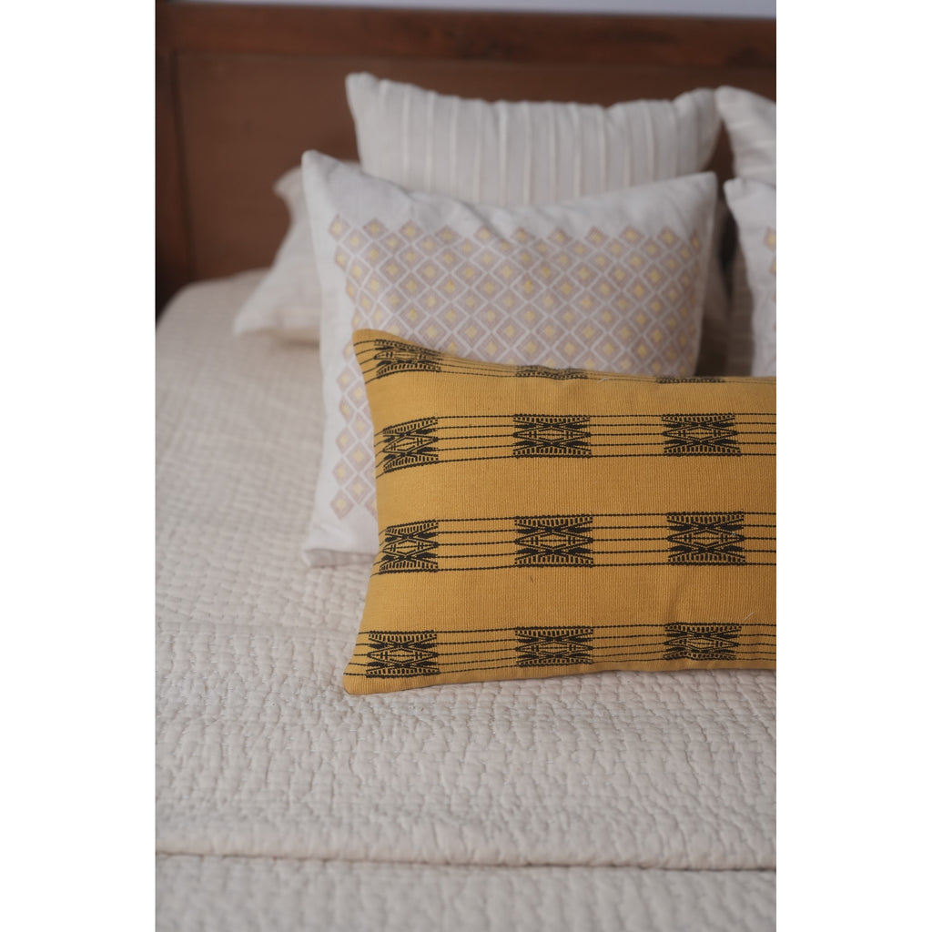 DHAAN HANDWOVEN LUMBAR - YELLOW AND BLACK