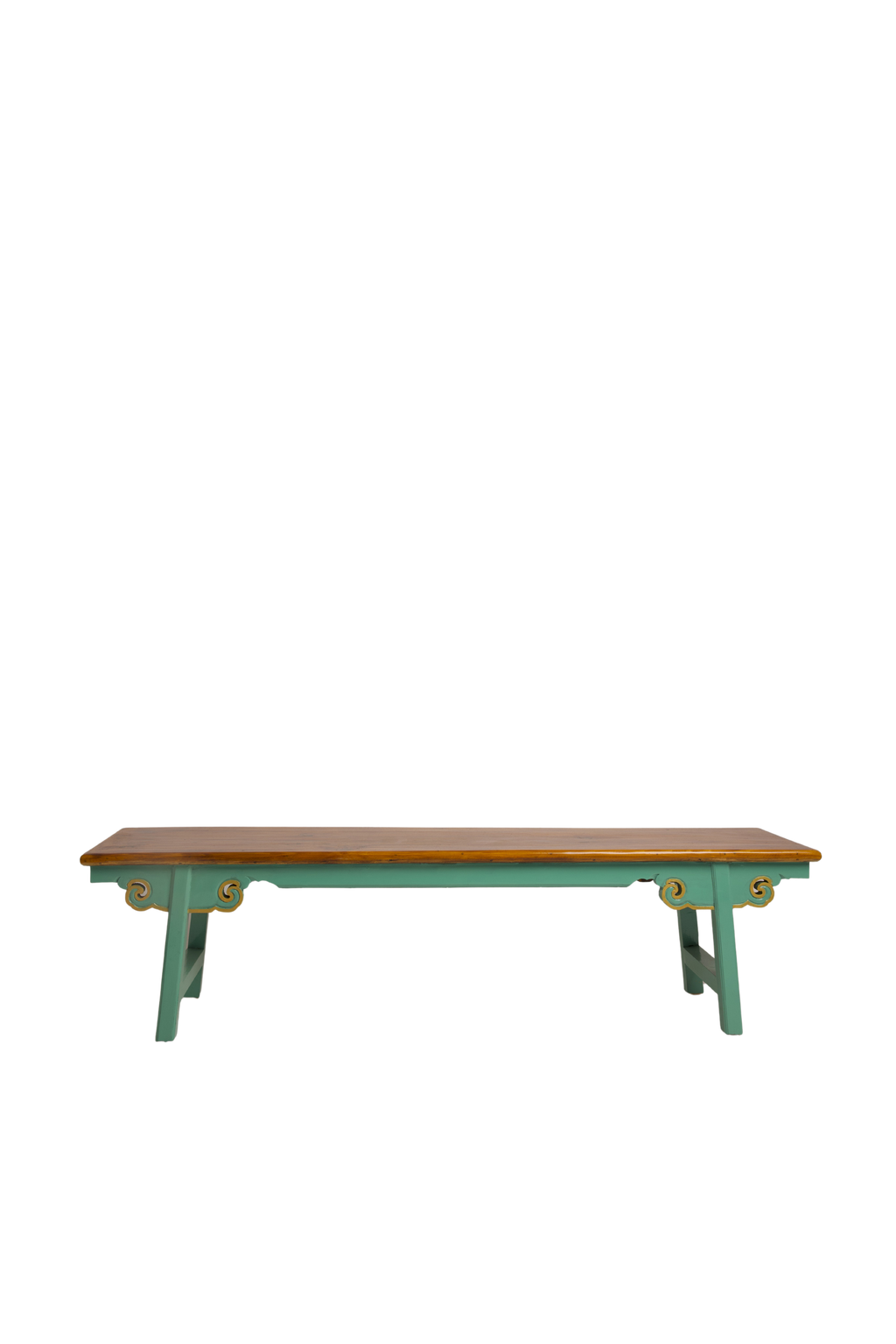 HAND-CARVED  CLOUD BENCH - BLUE GREEN