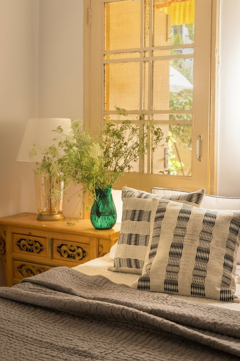 PEBBLE KANTHA QUILT - GREY