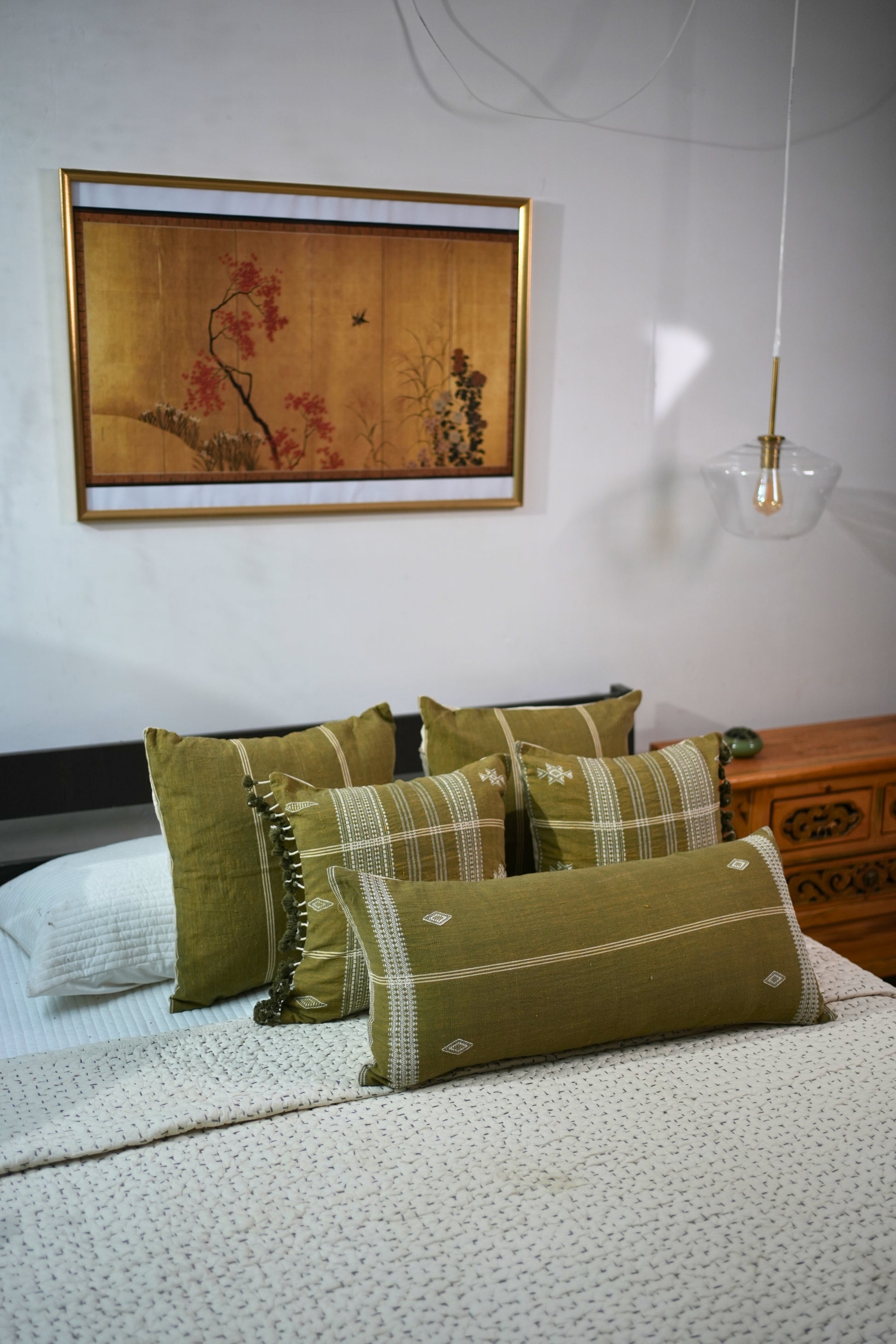 KAI HANDWOVEN LUMBAR - OLIVE GREEN