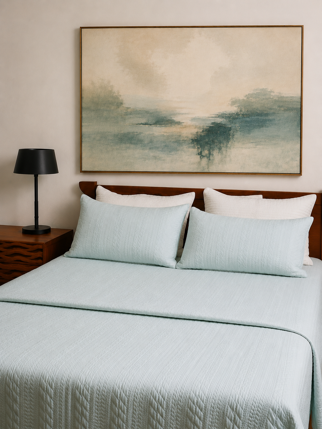 AQUA QUILT SET - CELADON BLUE