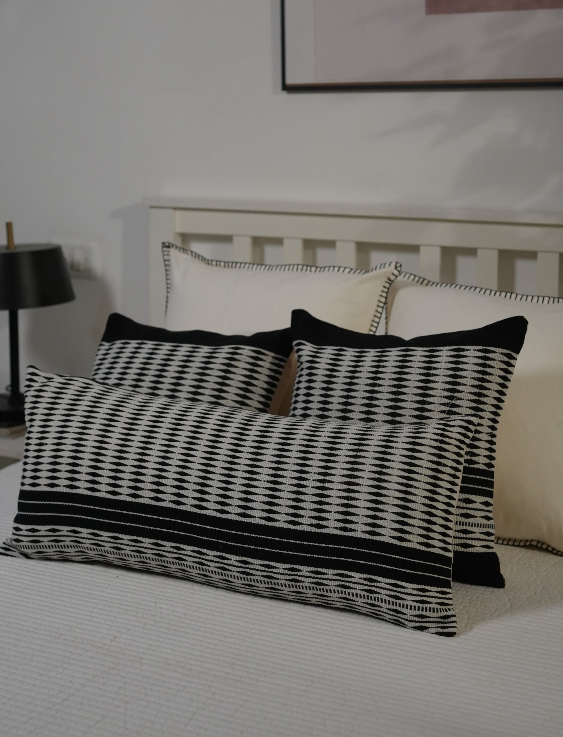 MERE HANDWOVEN CUSHION - MONOCHROME
