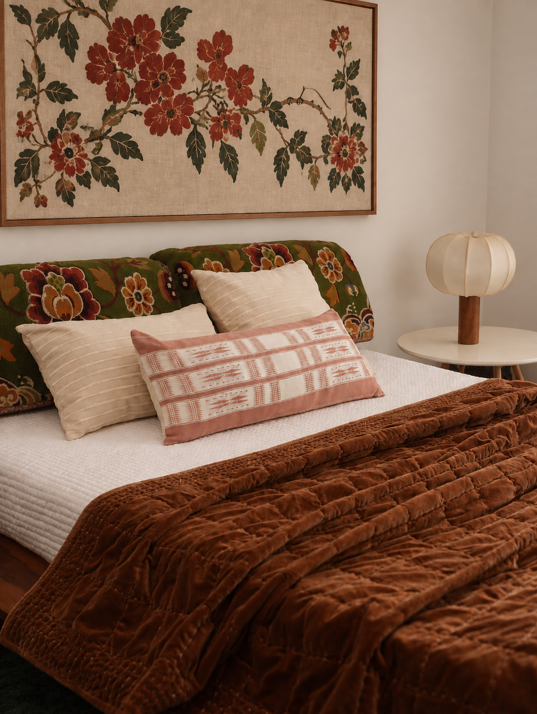 KASTURI VELVET QUILT - DEEP BROWN