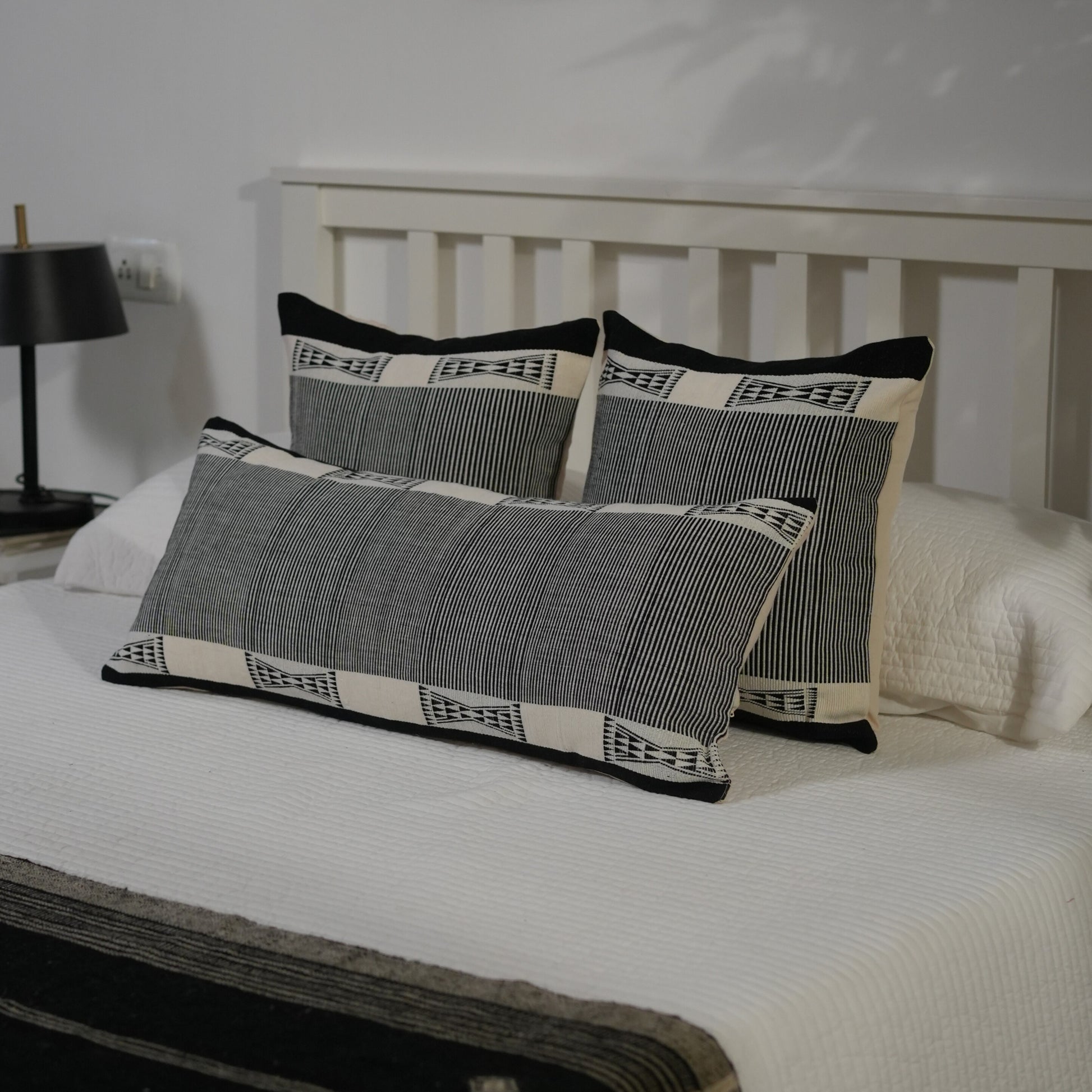 ARO HANDWOVEN CUSHION - MONOCHROME