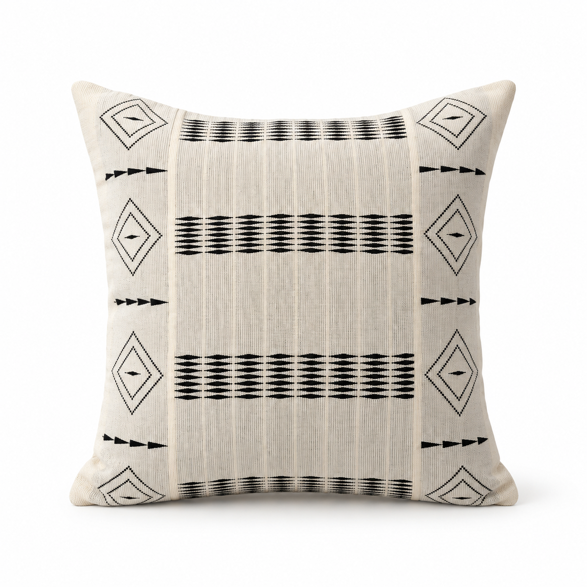 ENYA HANDWOVEN CUSHION - MONOCHROME