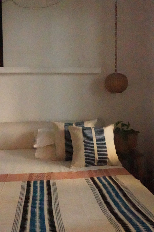 MIRA COTTON THROW - BLUE