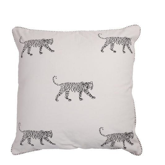 TIGER CUSHION - BLACK AND WHITE